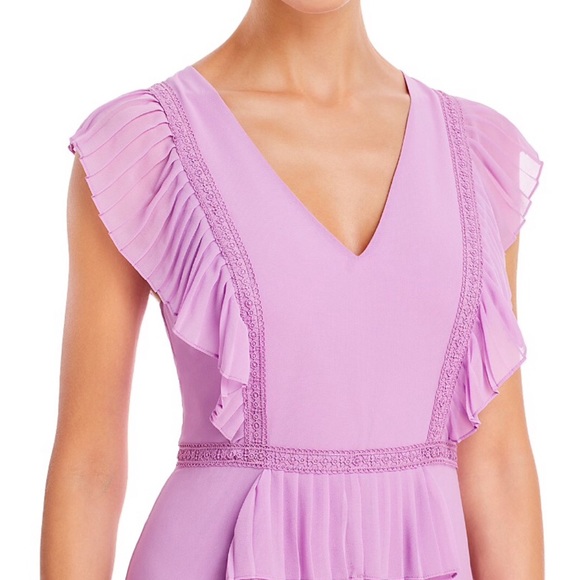 💜 BCBGMaxAzria Pleated mini dress violet size 8 - Picture 5 of 13